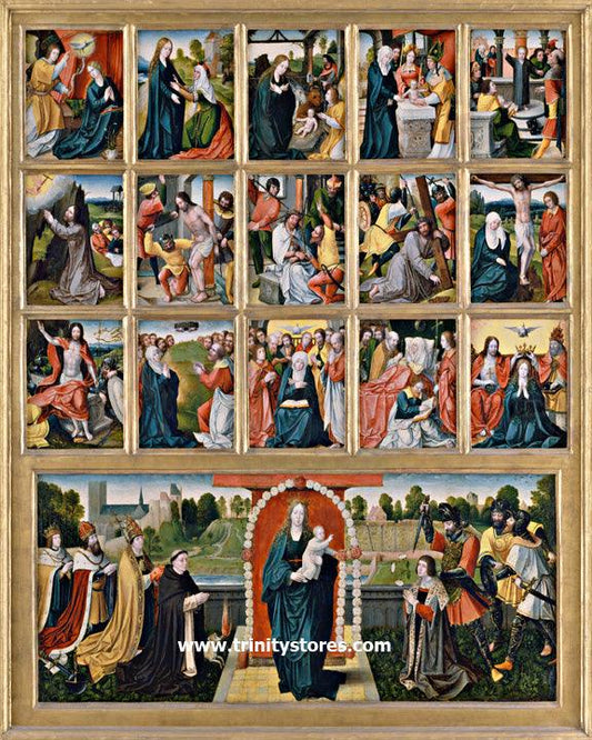Jun 12 - Fifteen Mysteries and Mary of the Rosary by Museum Religious Art Classics - trinitystores