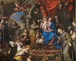 Mary and Child Between Theological Virtues and Saints