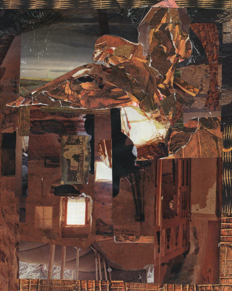 Wall Frame Espresso - Eagle Hovers Over Ruins by Fr. Bob Gilroy, SJ - Trinity Stores
