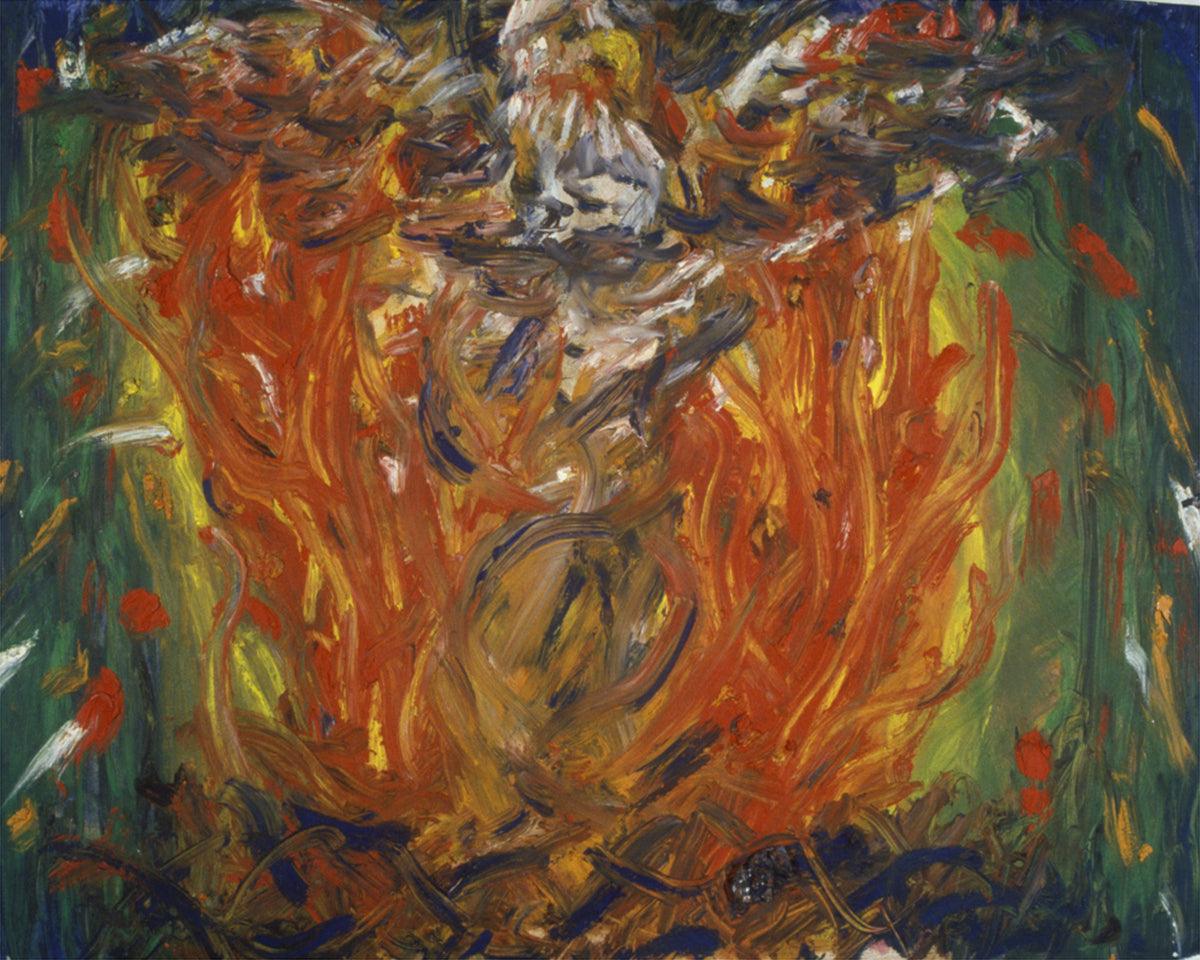 Wall Frame Espresso - Eagle in Fire That Does Not Burn by Fr. Bob Gilroy, SJ - Trinity Stores