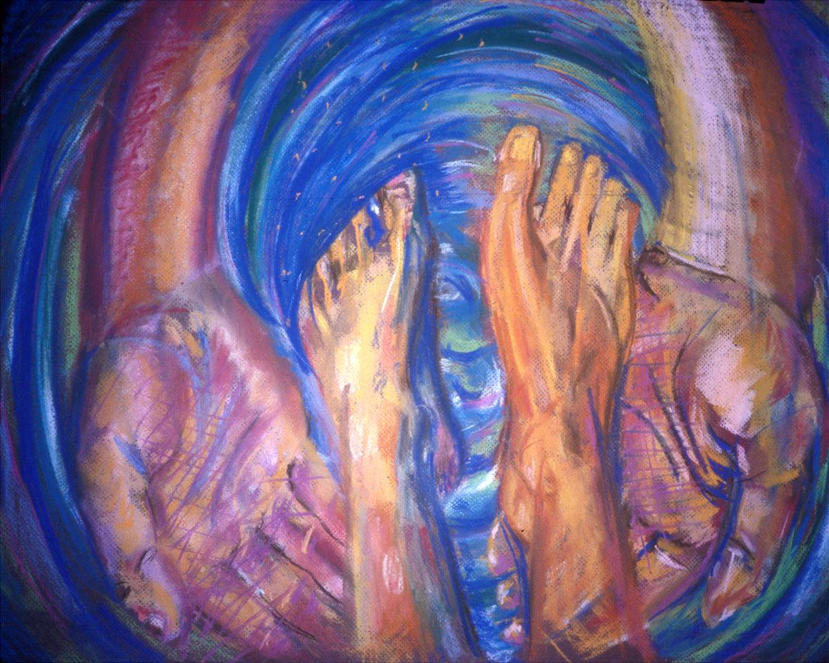 Wall Frame Espresso - Foot Washing by Fr. Bob Gilroy, SJ - Trinity Stores