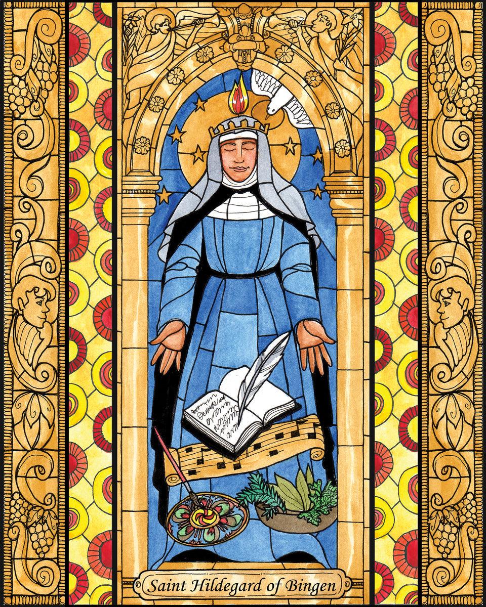 Wall Frame Espresso - St. Hildegard of Bingen by Brenda Nippert - Trinity Stores
