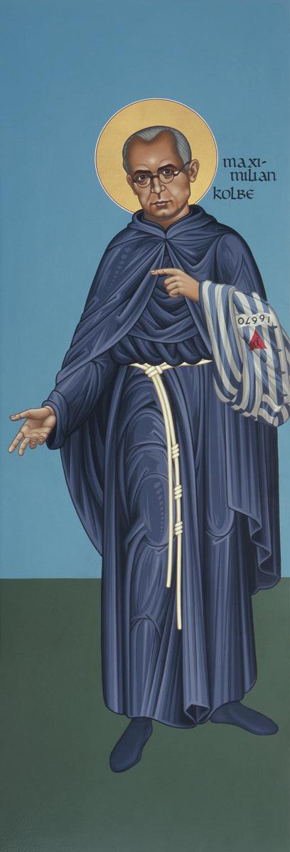 Wall Frame Espresso, Matted - St. Maximilian Kolbe by Br. Robert Lentz, OFM - Trinity Stores