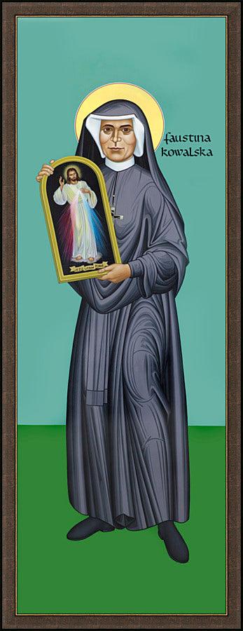 Wall Frame Espresso - St. Faustina Kowalska by Br. Robert Lentz, OFM - Trinity Stores