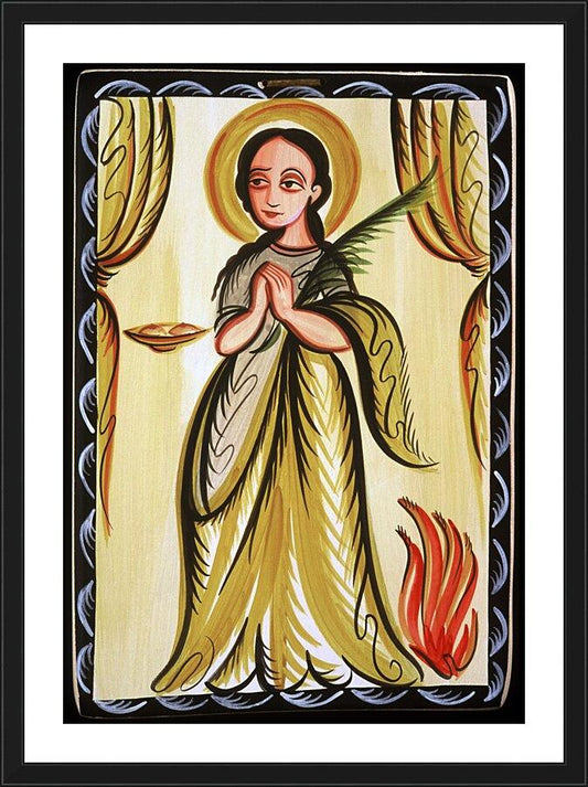 Wall Frame Black, Matted - St. Agatha by Br. Arturo Olivas, OFM - Trinity Stores