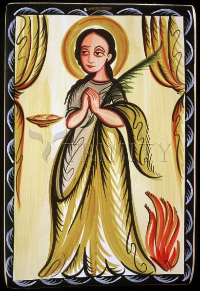 Wall Frame Espresso, Matted - St. Agatha by Br. Arturo Olivas, OFS - Trinity Stores