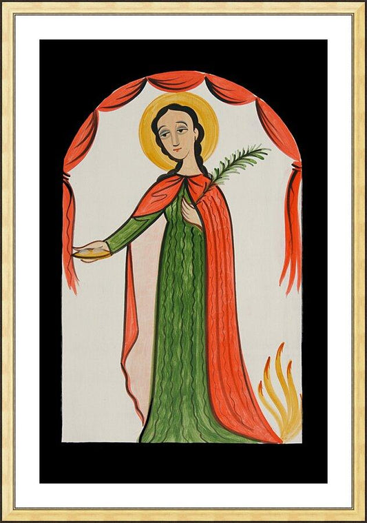 Wall Frame Gold, Matted - St. Agatha by Br. Arturo Olivas, OFS - Trinity Stores