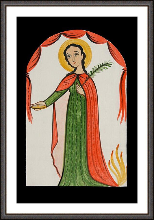 Wall Frame Espresso, Matted - St. Agatha by Br. Arturo Olivas, OFS - Trinity Stores