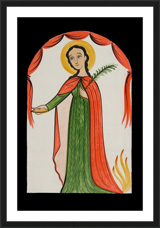 Wall Frame Black, Matted - St. Agatha by Br. Arturo Olivas, OFS - Trinity Stores