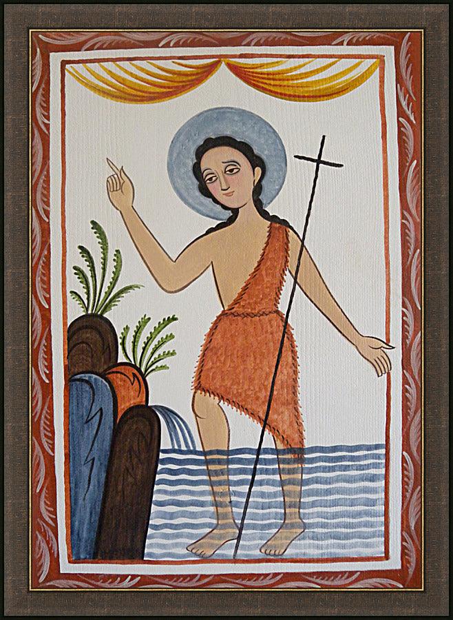 Wall Frame Espresso - St. John the Baptist by Br. Arturo Olivas, OFS - Trinity Stores