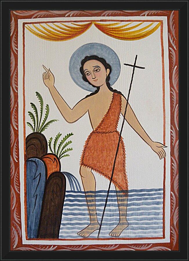 Wall Frame Black - St. John the Baptist by Br. Arturo Olivas, OFS - Trinity Stores
