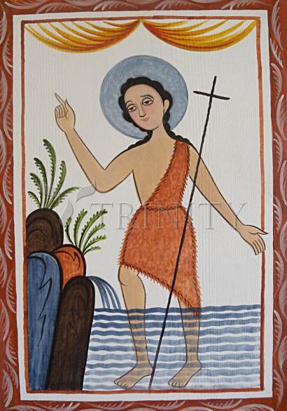 Wall Frame Black, Matted - St. John the Baptist by Br. Arturo Olivas, OFS - Trinity Stores