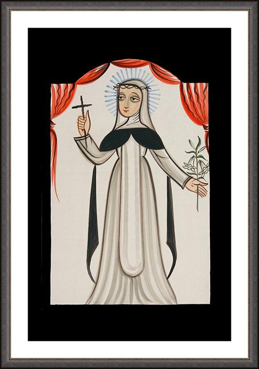 Wall Frame Espresso, Matted - St. Catherine of Siena by Br. Arturo Olivas, OFS - Trinity Stores