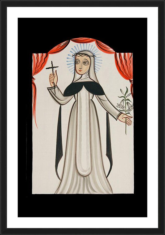 Wall Frame Black, Matted - St. Catherine of Siena by Br. Arturo Olivas, OFM - Trinity Stores