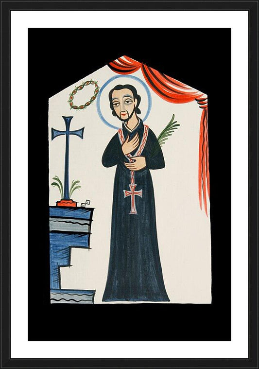 Wall Frame Black, Matted - St. Cayetano by Br. Arturo Olivas, OFM - Trinity Stores