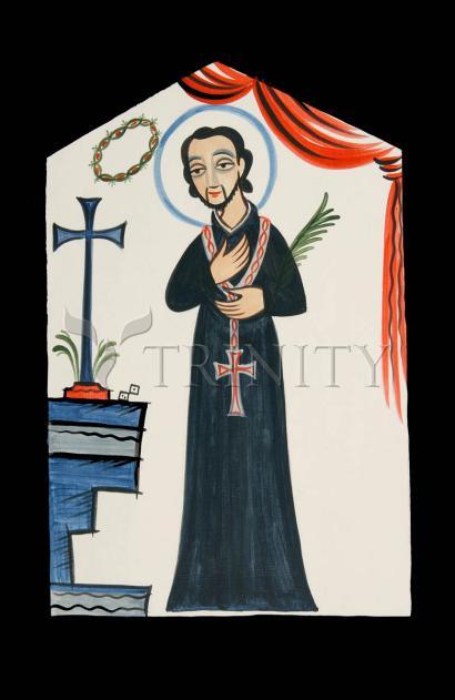 Wall Frame Black, Matted - St. Cayetano by Br. Arturo Olivas, OFS - Trinity Stores