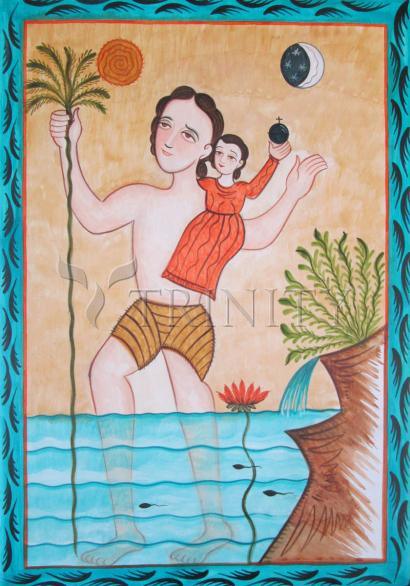 Canvas Print - St. Christopher by Br. Arturo Olivas, OFS - Trinity Stores
