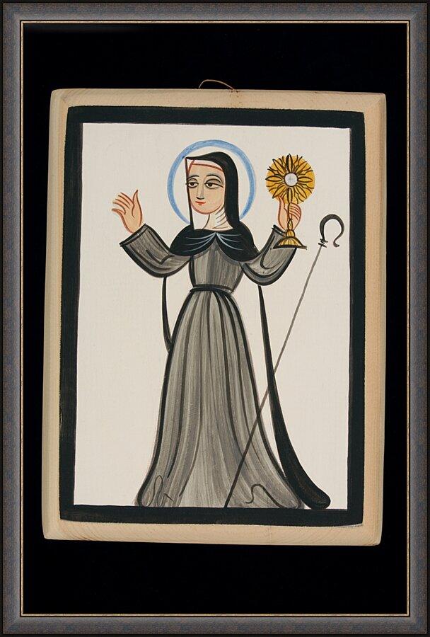 Wall Frame Espresso - St. Clare of Assisi by Br. Arturo Olivas, OFS - Trinity Stores