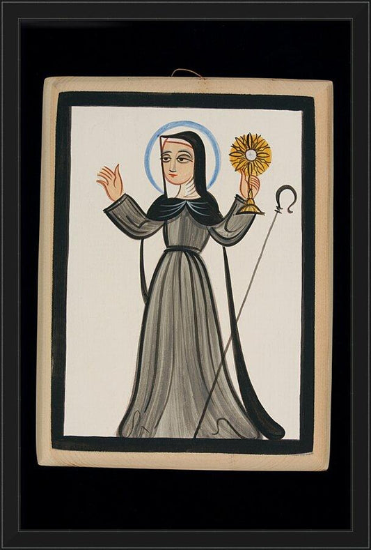 Wall Frame Black - St. Clare of Assisi by Br. Arturo Olivas, OFS - Trinity Stores