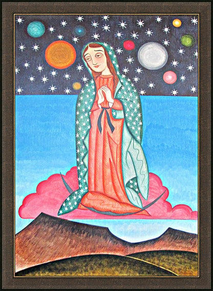 Wall Frame Espresso - Our Lady of the Cosmos by Br. Arturo Olivas, OFS - Trinity Stores