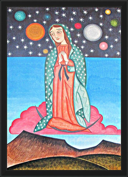 Wall Frame Black - Our Lady of the Cosmos by Br. Arturo Olivas, OFS - Trinity Stores