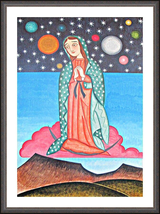 Wall Frame Espresso, Matted - Our Lady of the Cosmos by Br. Arturo Olivas, OFS - Trinity Stores