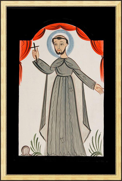 Wall Frame Gold - St. Francis of Assisi by Br. Arturo Olivas, OFS - Trinity Stores