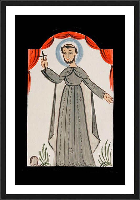 Wall Frame Black, Matted - St. Francis of Assisi by Br. Arturo Olivas, OFS - Trinity Stores