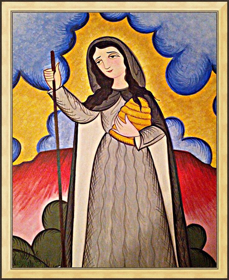Wall Frame Gold - St. Gobnait by Br. Arturo Olivas, OFS - Trinity Stores