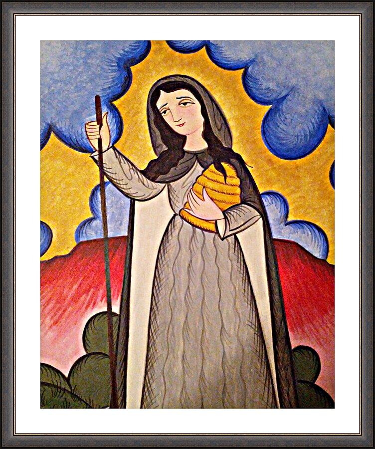 Wall Frame Espresso, Matted - St. Gobnait by Br. Arturo Olivas, OFS - Trinity Stores