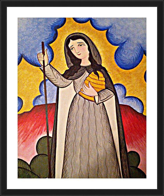 Wall Frame Black, Matted - St. Gobnait by Br. Arturo Olivas, OFS - Trinity Stores