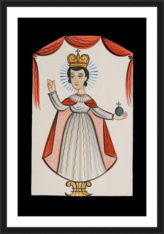 Wall Frame Black, Matted - Infant of Prague by Br. Arturo Olivas, OFM - Trinity Stores