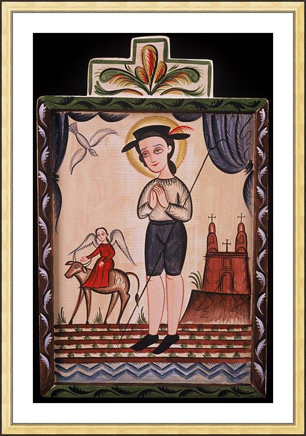 Wall Frame Gold, Matted - St. Isidore by Br. Arturo Olivas, OFS - Trinity Stores