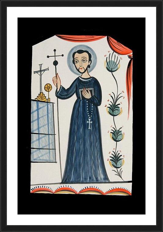 Wall Frame Black, Matted - St. John of God by Br. Arturo Olivas, OFS - Trinity Stores