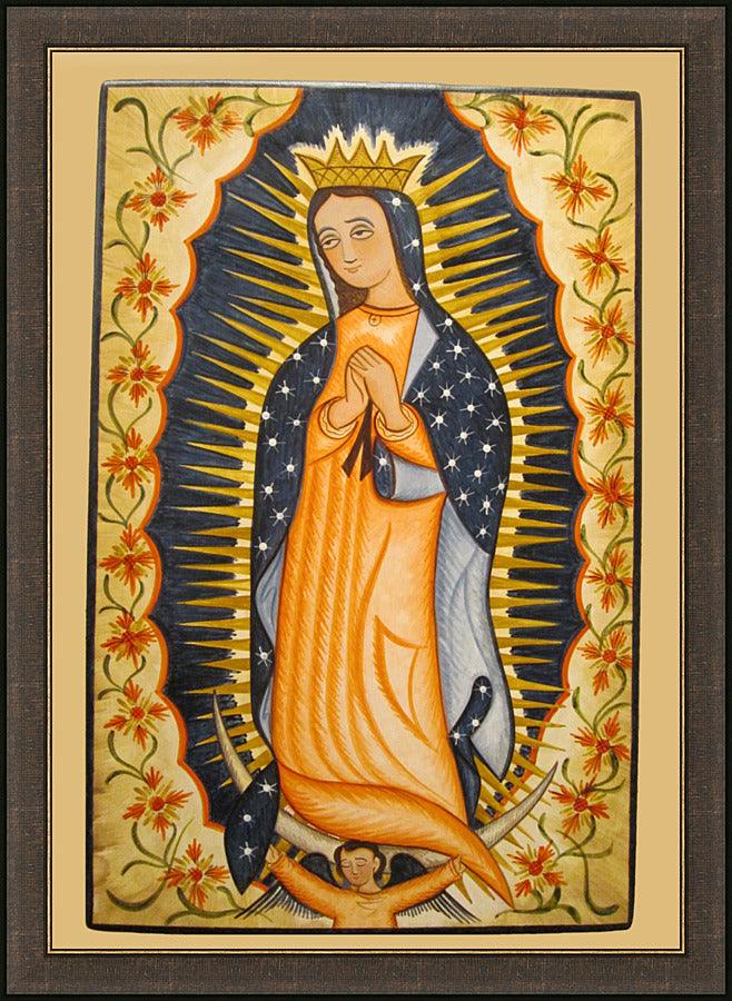 Wall Frame Espresso - Our Lady of Guadalupe by Br. Arturo Olivas, OFS - Trinity Stores