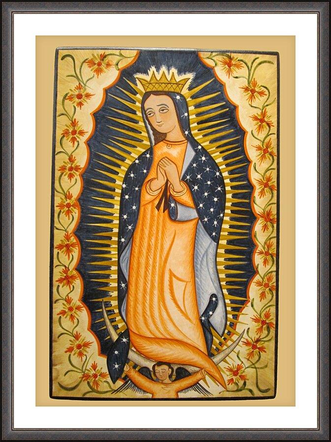 Wall Frame Espresso, Matted - Our Lady of Guadalupe by Br. Arturo Olivas, OFS - Trinity Stores