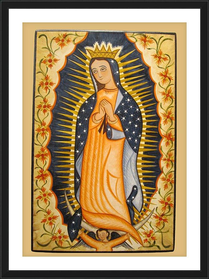 Wall Frame Black, Matted - Our Lady of Guadalupe by Br. Arturo Olivas, OFS - Trinity Stores