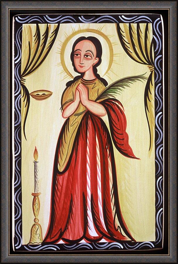 Wall Frame Espresso - St. Lucy by Br. Arturo Olivas, OFS - Trinity Stores