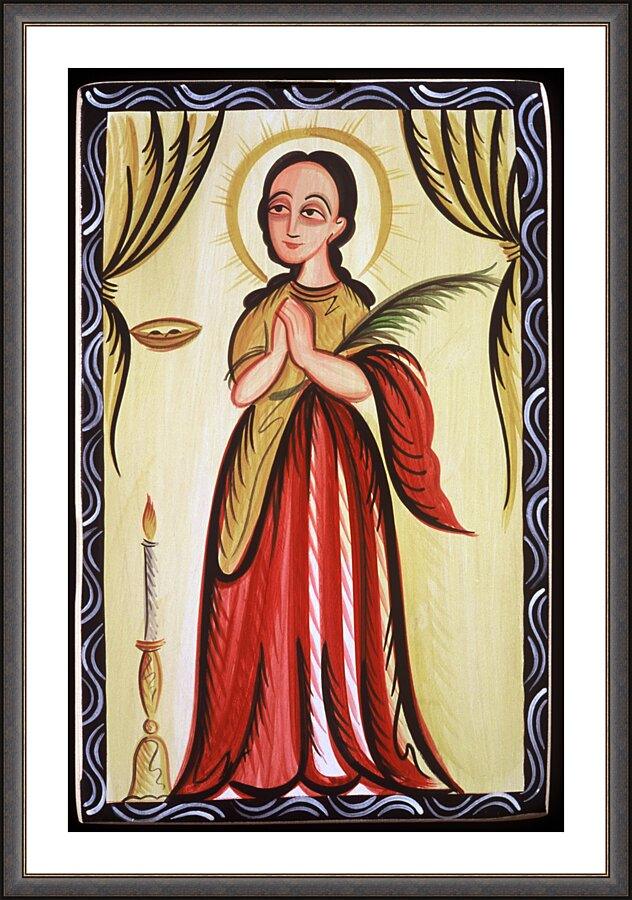 Wall Frame Espresso, Matted - St. Lucy by Br. Arturo Olivas, OFS - Trinity Stores