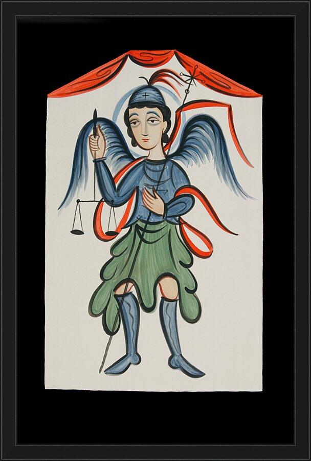 Wall Frame Black - St. Michael Archangel by Br. Arturo Olivas, OFS - Trinity Stores