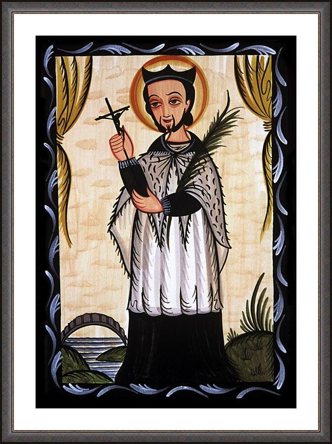 Wall Frame Espresso, Matted - St. John Nepomucene by Br. Arturo Olivas, OFS - Trinity Stores