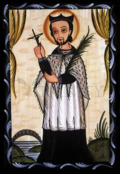 Wall Frame Black, Matted - St. John Nepomucene by Br. Arturo Olivas, OFS - Trinity Stores