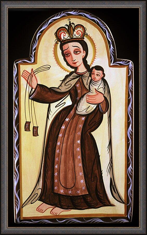 Wall Frame Espresso - Our Lady of Mt. Carmel by Br. Arturo Olivas, OFS - Trinity Stores