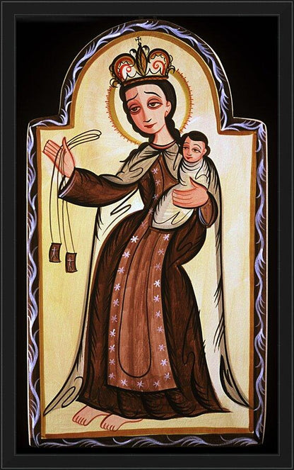 Wall Frame Black - Our Lady of Mt. Carmel by Br. Arturo Olivas, OFS - Trinity Stores