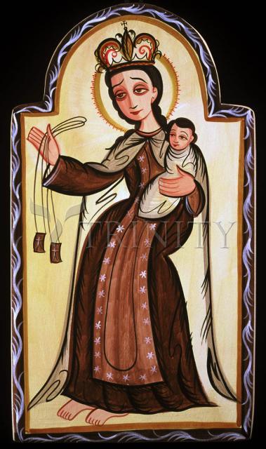 Wall Frame Black, Matted - Our Lady of Mt. Carmel by Br. Arturo Olivas, OFS - Trinity Stores