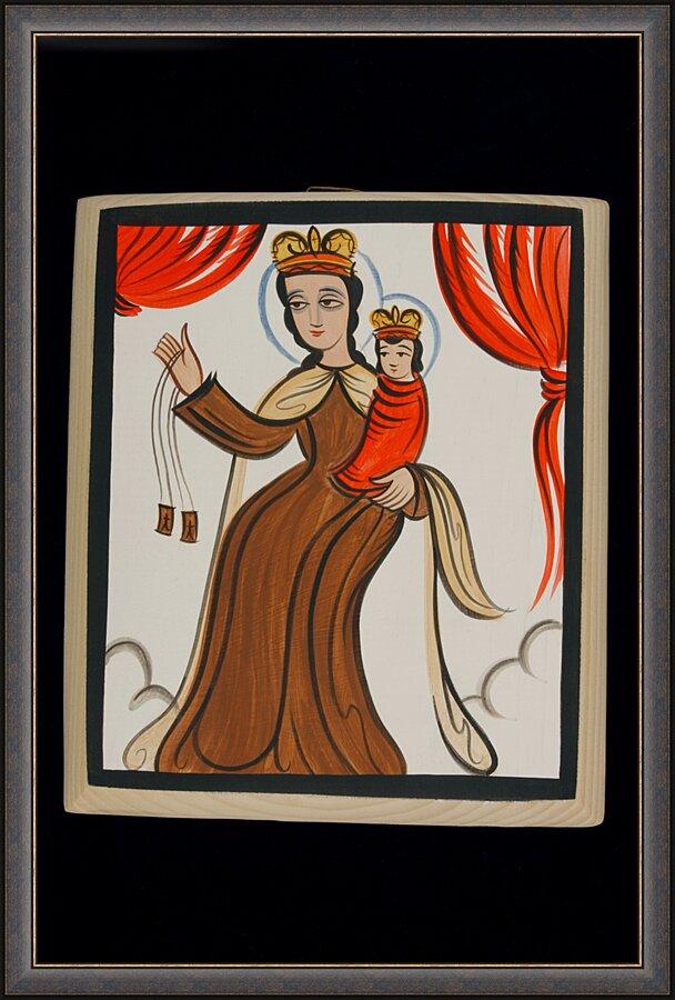 Wall Frame Espresso - Our Lady of Mt. Carmel by Br. Arturo Olivas, OFS - Trinity Stores
