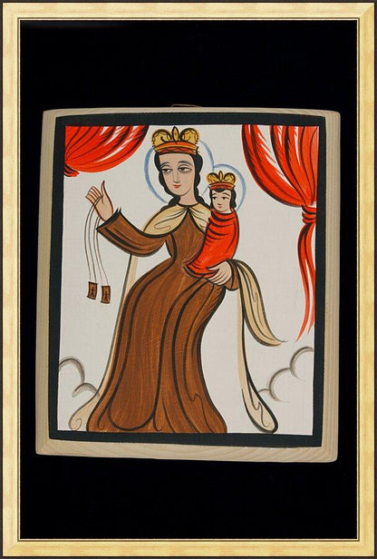 Wall Frame Gold - Our Lady of Mt. Carmel by Br. Arturo Olivas, OFS - Trinity Stores