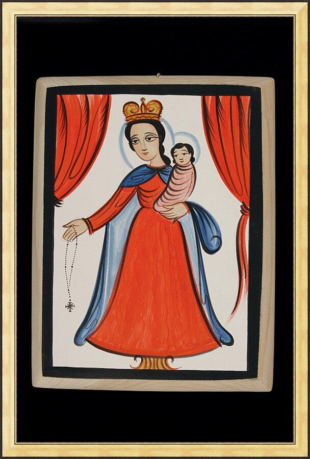 Wall Frame Gold - Our Lady of the Rosary by Br. Arturo Olivas, OFS - Trinity Stores