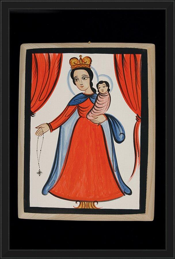 Wall Frame Black - Our Lady of the Rosary by Br. Arturo Olivas, OFS - Trinity Stores