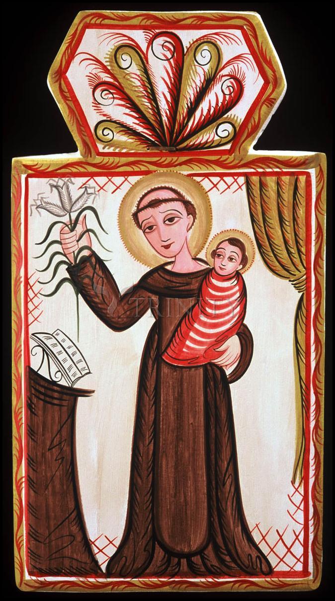 Wall Frame Black, Matted - St. Anthony of Padua by Br. Arturo Olivas, OFS - Trinity Stores